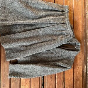 Vintage 100% wool Gray Skirt Set